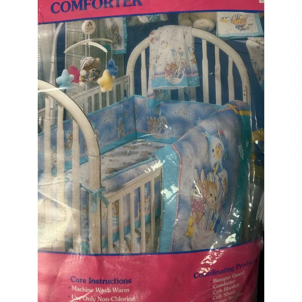 Vintage‎ Riegel Teddy Beddy Bear Friends Crib Comforter Made in USA 33x42 NIP